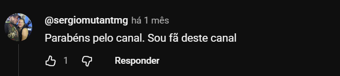 Depoimento no YouTube dizendo ser fã do canal Café com Zákia.